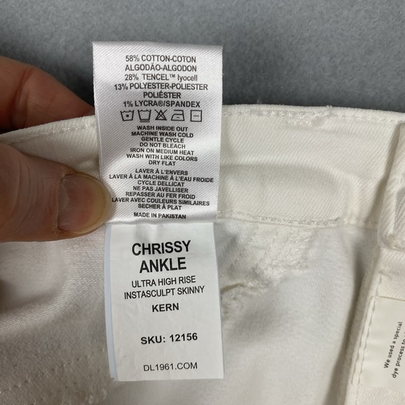 DL1961 Chrissy Ankle Jeans Womens 28 Ultra High Rise Instasculpt Skinny White - Picture 7 of 10